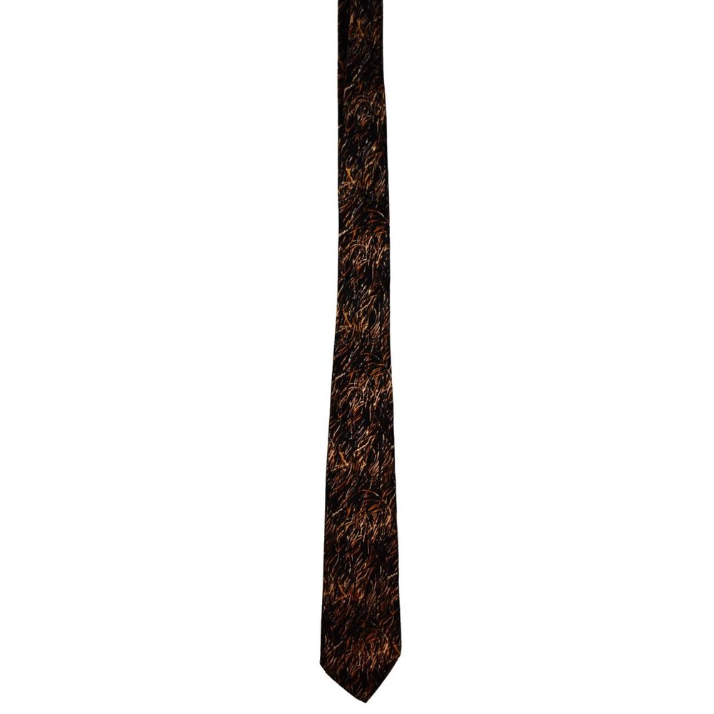 Vintage Men's Louis Hatters-Clothiers Silk Neck Tie Brown Red Gold